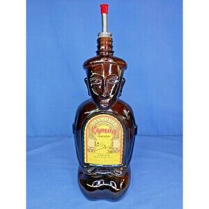 Coffee Liquor KAHLUA Bottle Aztec Decanter Mexico Made 980ml 34 oz VTG Heritage